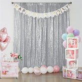 Lofaris Silver Sequin Photography Backdrop for Event Decor